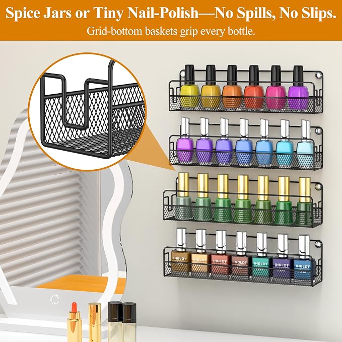 Wall Mounted Spice Rack Organizer, Pantry Door Organizer & Hanging Storage - Image 7