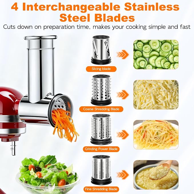 Stainless Steel Slicer Shredder Attachments - Image 2