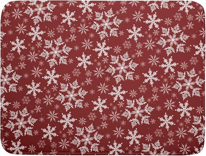 Christmas Dish Drying Mat for Kitchen Counter 24x18 Inch Xmas Snowflake Drying by Trongr