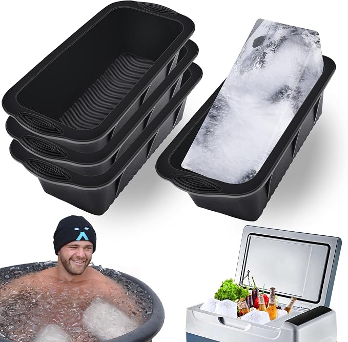 XANGNIER Extra Large Ice Block Mold, 4 Pack 9.4lbs Ice Cubes by XANGNIER