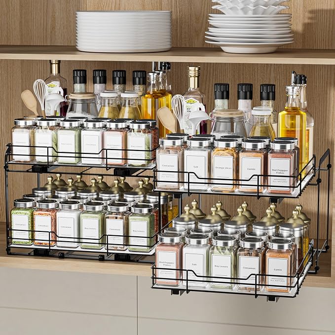 BOIVSHI 2-Tier Spice Rack Organizer, Pull Out Spice Rack - Image 8