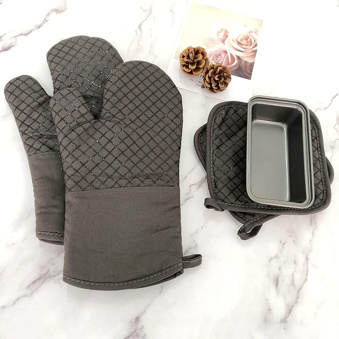 4 Pcs Oven Mitts and Pot Holders, 500°F High Heat Resistant Kitchen Oven Mitts - Image 7