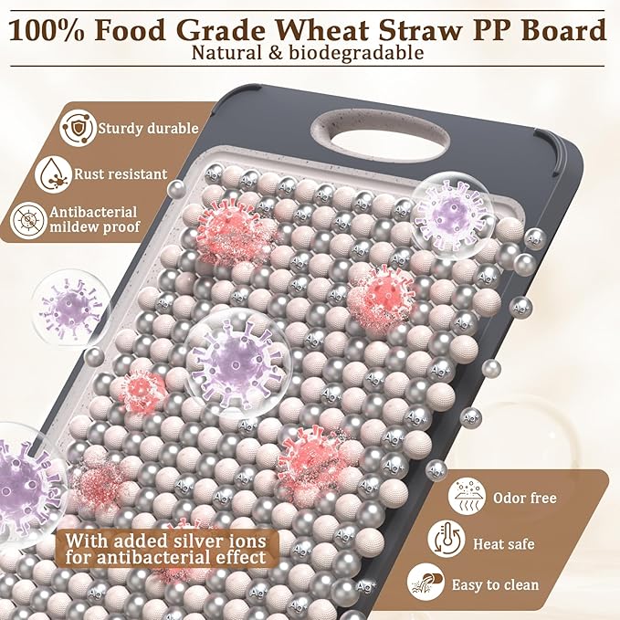 GUANCI Cutting Board for Kitchen, Stainless Steel Cutting Board Double Sided - Image 4