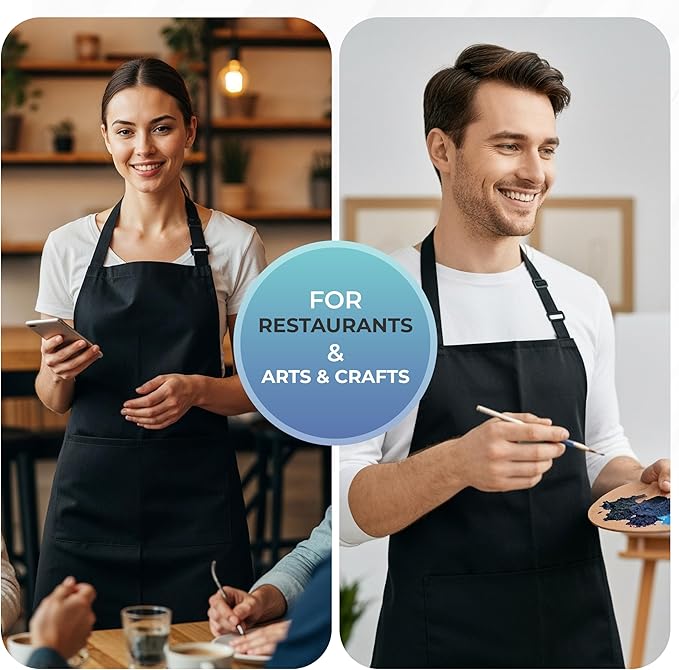 Utopia Kitchen 4 Pack Bib Apron Adjustable - Image 6