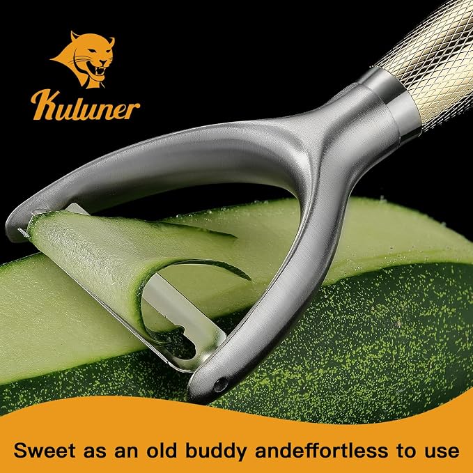 KULUNER Luxury Y-Type Vegetable Peeler – 24K Gold Plated Handle, 304 Stainless - Image 2