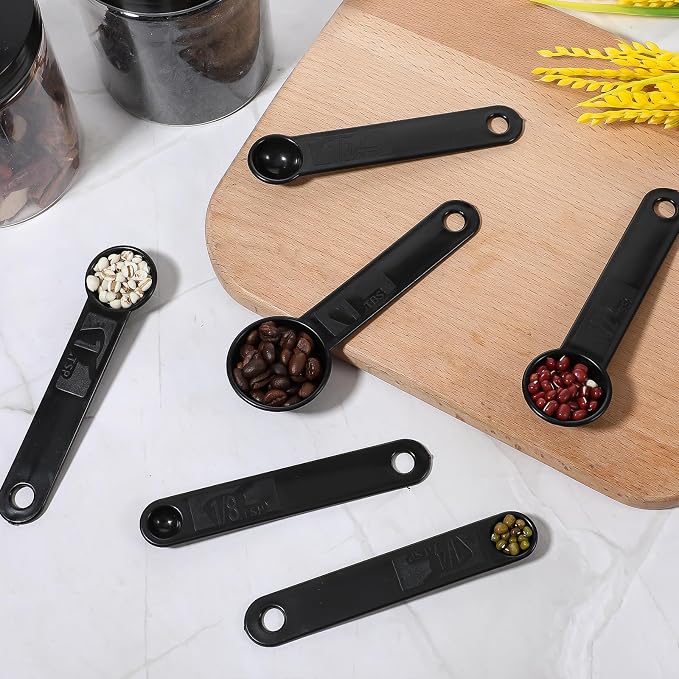 5Pcs Black Measuring Spoons Universal Easy to Read Measuring Cup and Spoon Set - Image 4
