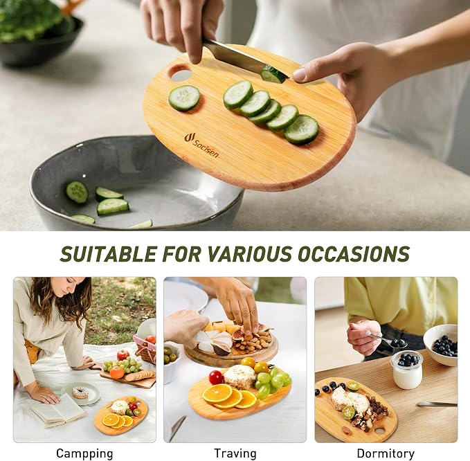 2 Pack Small Bamboo Wood Cutting Board - Image 4