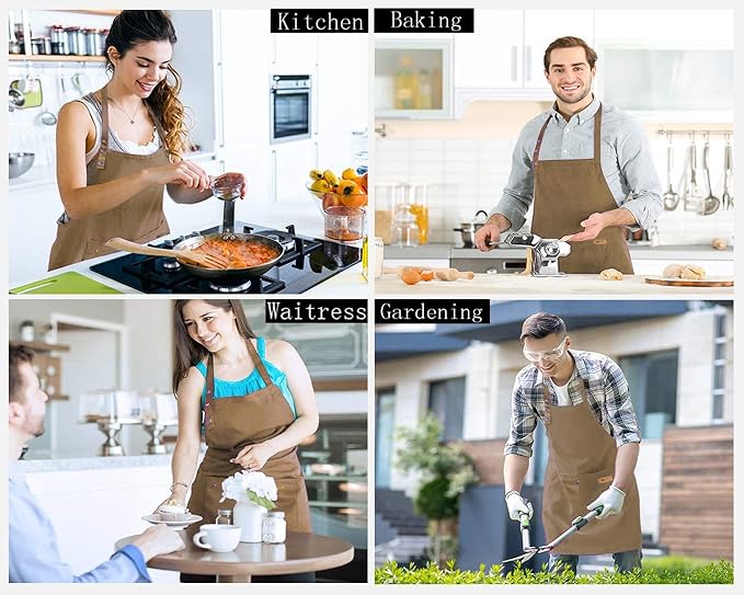 Yuubin Extra Large Aprons for Men Adjustable Button Apron - Image 5