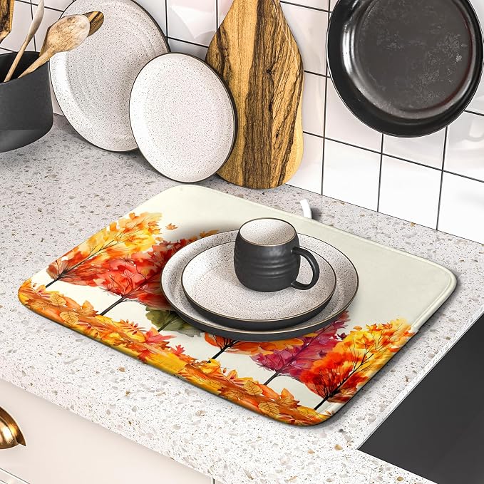 Fall Maple Leaves Dish Drying Mat - Image 2