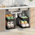 APRTAT 2 Pack Under Sink Organizer, Bamboo Wooden 2-Tier Pull-Out Storage by HEALTHYYOU