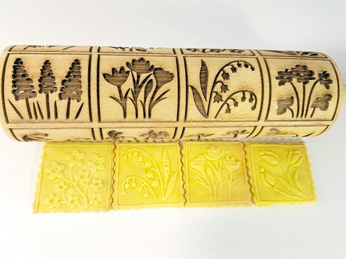 SPRING FLOWERS Embossing Rolling Pin - Image 5