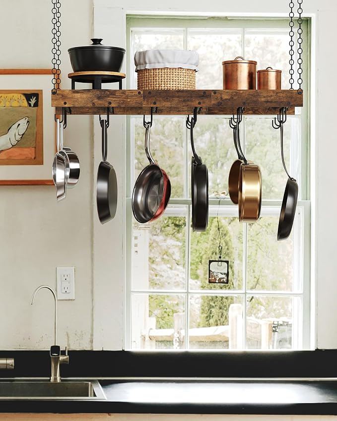 CHOEZON Hanging Pot Rack, Ceiling Wall Mounted Pot Rack - Image 7