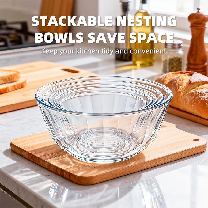 Luvan 5-Piece Glass Mixing Bowls Set - Image 5