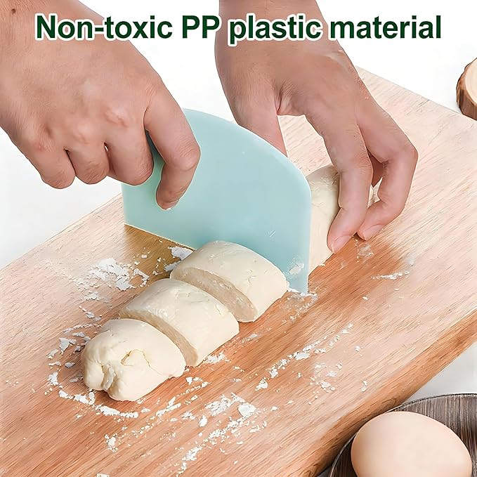 5-Pack Dough Scraper Bowl Food-safe Plastic Dough Cutter Flexible Bench - Image 5