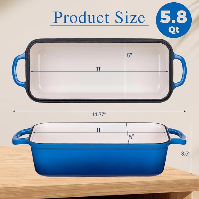 11x5 Inch Cast Iron Loaf Pan - Image 3