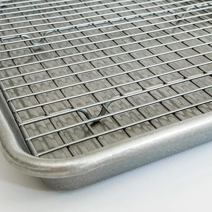 USA Pan Jelly Roll Baking Pan and Bakeable Cooling Rack, Nonstick Commercial - Image 3