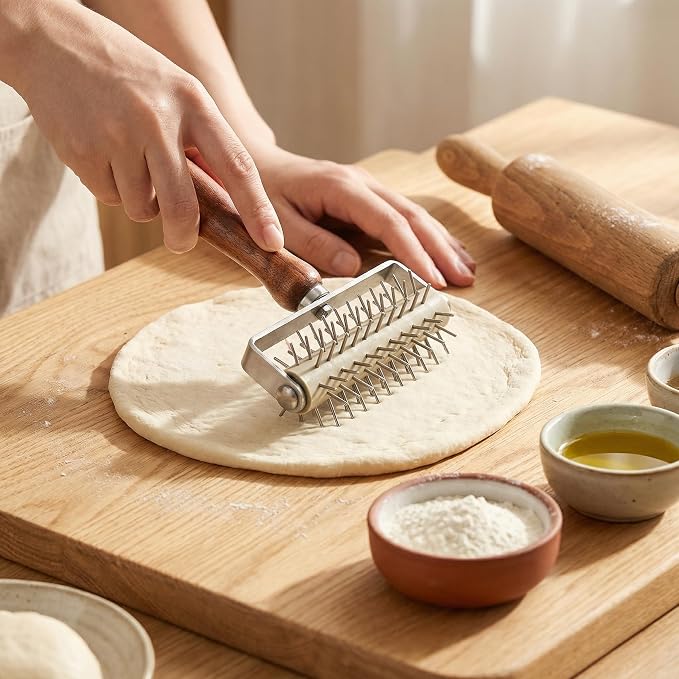 Hiceeden Set of 2 Pizza Dough Roller & Dough Docker, Stainless Steel Dough Hole - Image 8