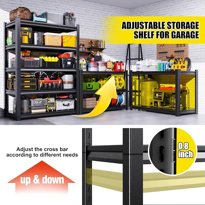 Set of 10, Adjustable Heavy Duty Metal Shelving Unit and Storage Large Rack - Image 4