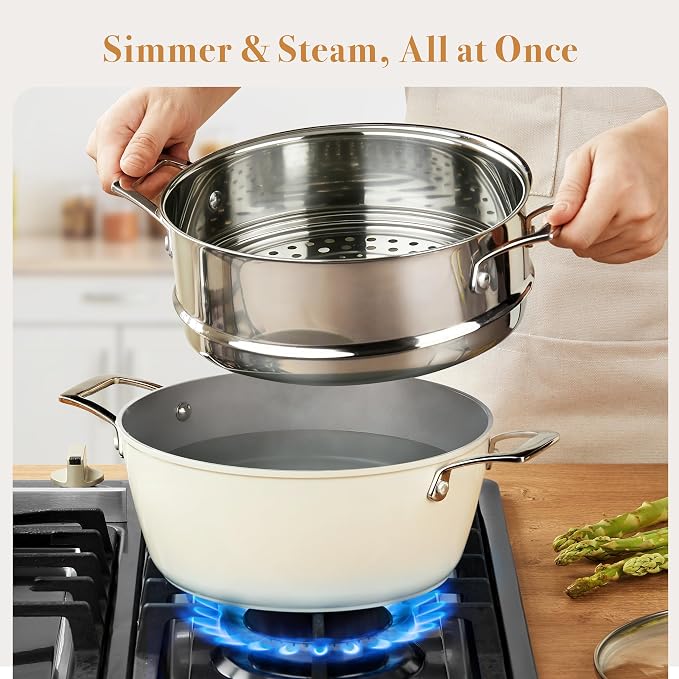 PekGema 16 Pcs Ceramic Cookware Sets, Pots and Pans Set Nonstick, Non Toxic - Image 7