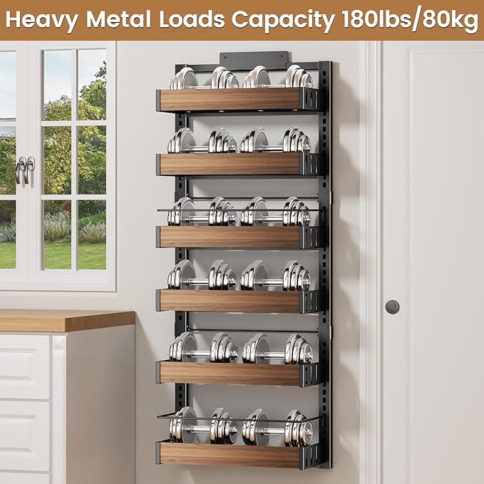 POKIPO 6 Tier Over The Door Pantry Organizer, 2-in-1 Door Hanging or Wall - Image 8