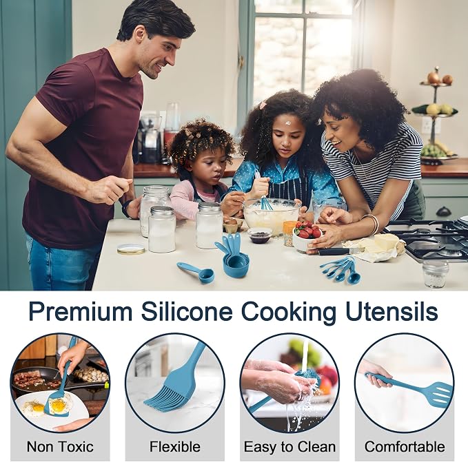 E-far Silicone Cooking Utensils Set, 25 Piece Kitchen Utensils - Image 5