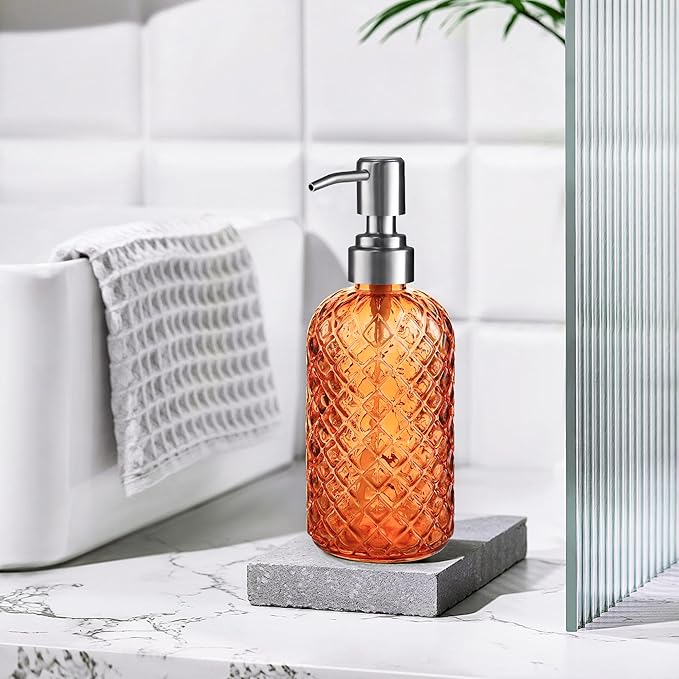 14 Oz Refillable Glass Soap Dispenser - Image 4