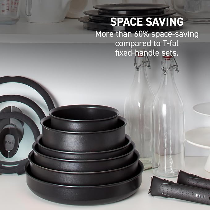 T-fal Ingenio Expertise Non Stick Cookware Set 14 Piece, Oven Broiler Safe 500F - Image 3