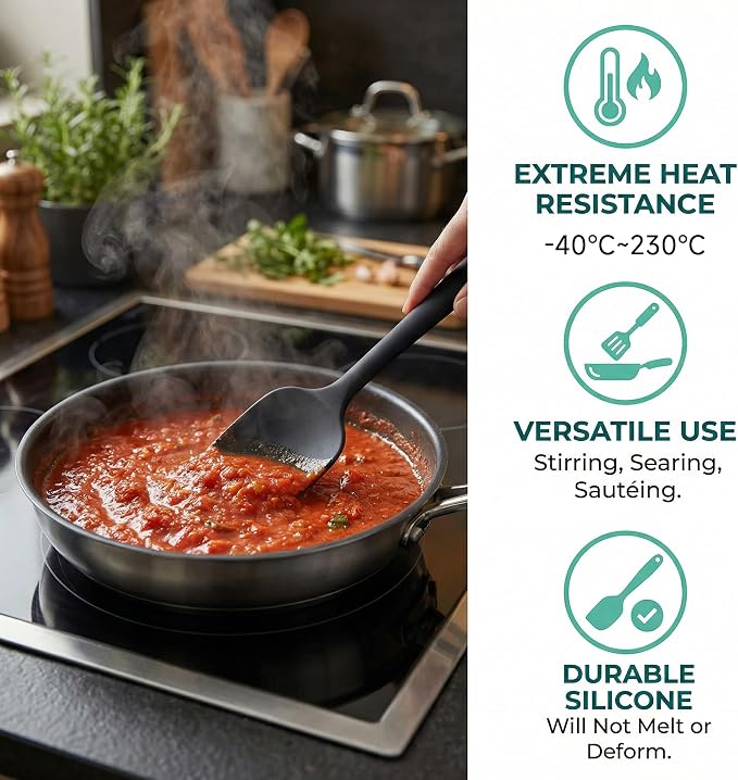3 Pcs Silicone Spatula, Food Grade Rubber Spatula, Spatulas Silicone Heat - Image 3