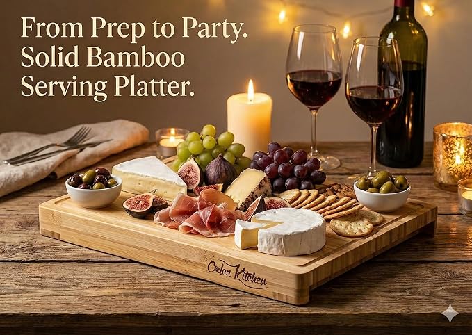 Cooler Kitchen Bamboo Wood Cutting Board Set - Image 8