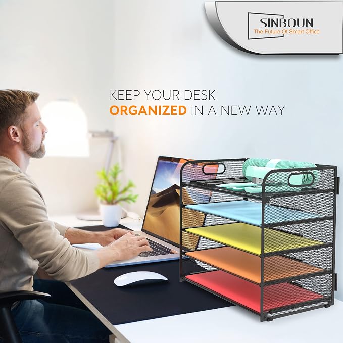 Letter Tray Paper Organizer 5-Tier Desk Organizer File Organizer Paper Holder - Image 6