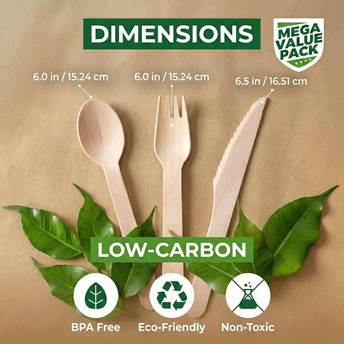 700 PCS Wooden Cutlery Set - Image 8
