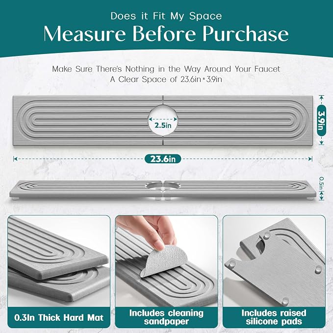 eormoe Kitchen Faucet Absorbent Mat - Image 2