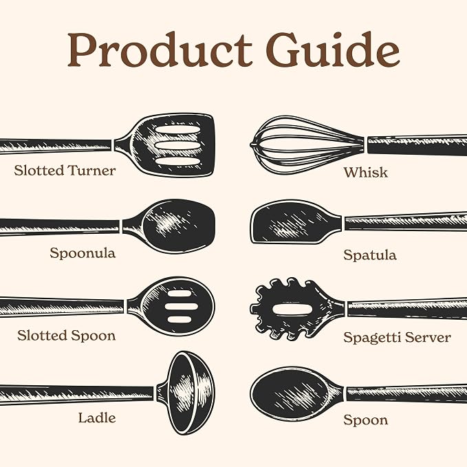 Country Kitchen Non Stick Silicone Utensil Set - Image 3
