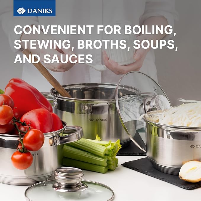 Daniks Standard 3 Quart Stainless Steel Stock Pot - Image 5
