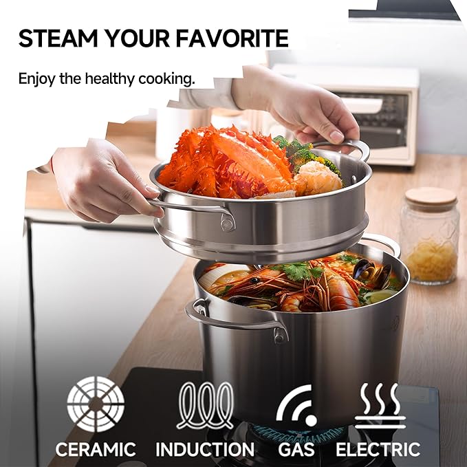 LOLYKITCH 5 Quart Stainless Steel Steamer Pot - Image 3