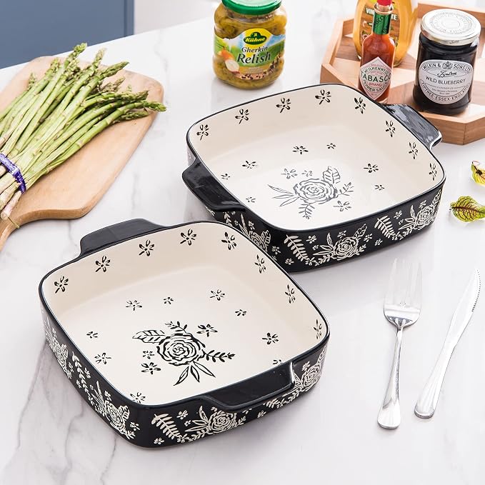 Wisenvoy Baking Dish Ceramic Brownie Pan 9x9 Baking Pan Casserole Dish Lasagna - Image 3
