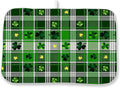 St Patricks Day Dish Drying Mat 18x24 Inch Green Lucky Shamrock Buffalo Plaid by DAFENA