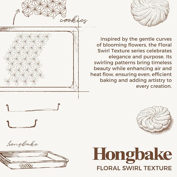 HONGBAKE Nonstick Baking Sheet Pan Set of 3, Cookie Sheets - Image 3