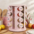 Yungyan Pink Rotating Spice Rack Seasoning Organizer by Yungyan