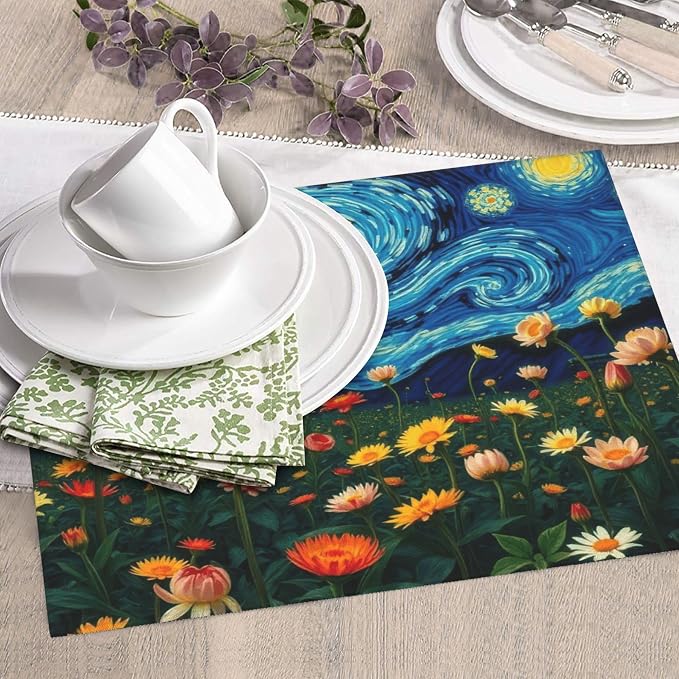 Starry Night Flowers Dish Drying Mat - Image 7