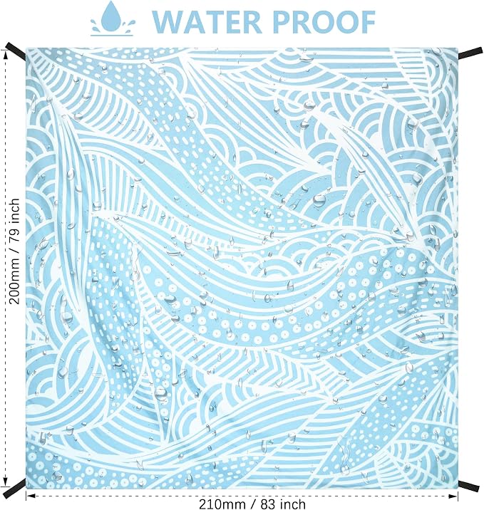 HIHOHO Beach Blanket Waterproof Sandproof Extra Large Beach Mat 79" X - Image 2