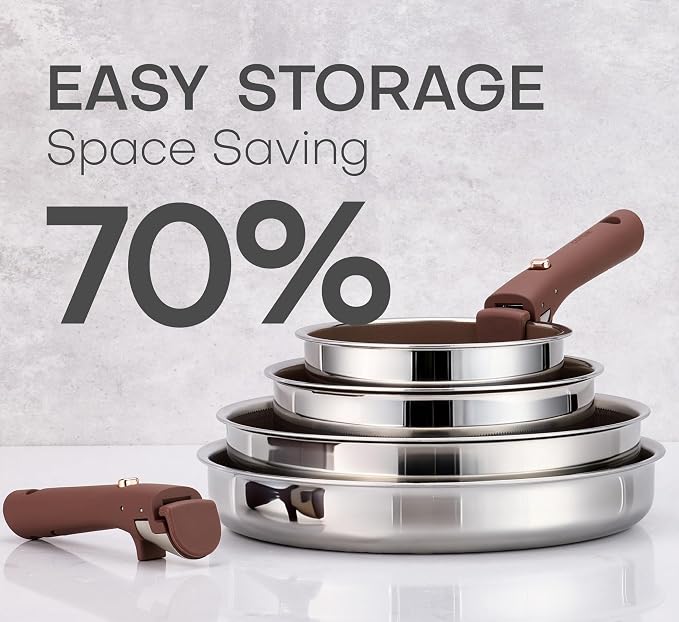 CAROTE 22PCS Stainless Steel Cookware Set, Ceramic Hybrid Nonstick Pots and - Image 7