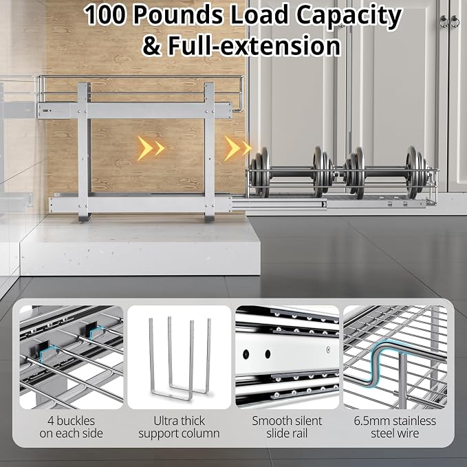 ZOINLIY Pull Out Cabinet Organizer, Versatile Slide Out Kitchen Organizers and - Image 3