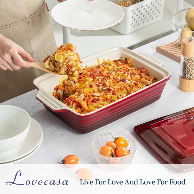 LOVECASA 4.5 Quart Ceramic Casserole Dish - Image 3