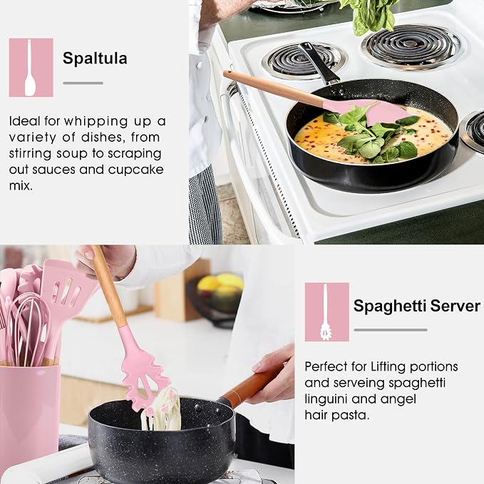 E-far Cooking Utensils Set of 6, Silicone Kitchen Utensils - Image 6