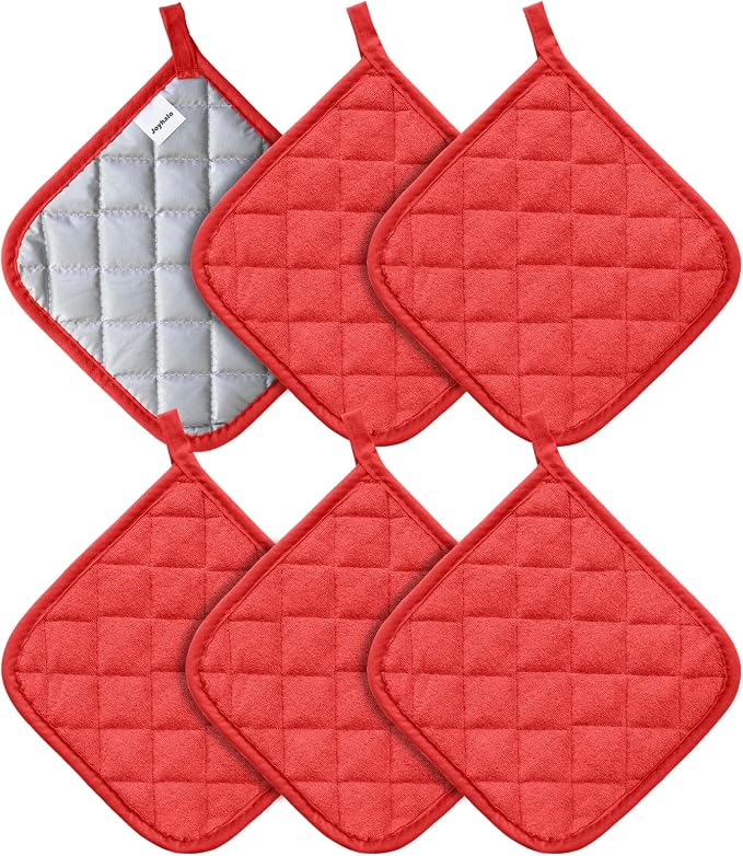 Joyhalo 6 Pack Pot Holders for Kitchen, Cotton Oven Holder by Joyhalo