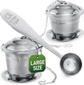 Tea Infuser Set of 2 with Tea Scoop & Drip Trays by ApaceLiving
