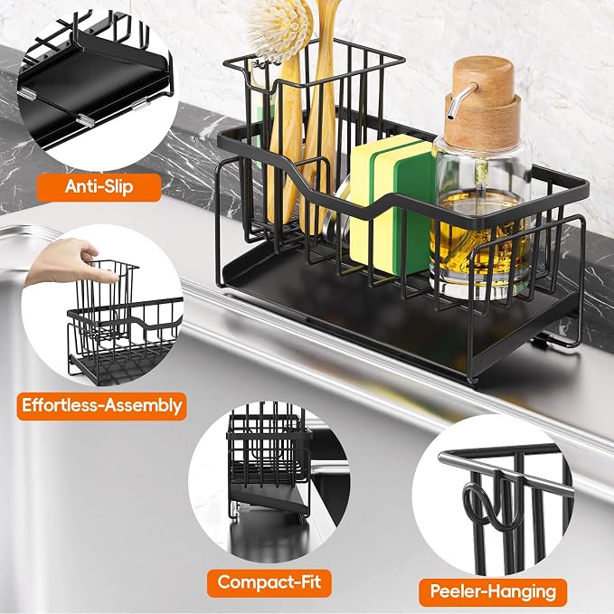 StorageRight Kitchen Sink Caddy Organizer, Rustproof Sponge Holder - Image 2