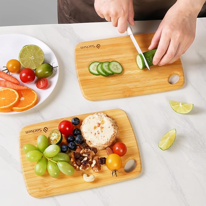 2 Pack Small Bamboo Wood Cutting Board - Image 6