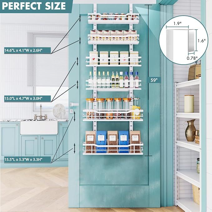 Eastherry Over The Door Pantry Organizer，6-Tier Over The Door Organizer - Image 2